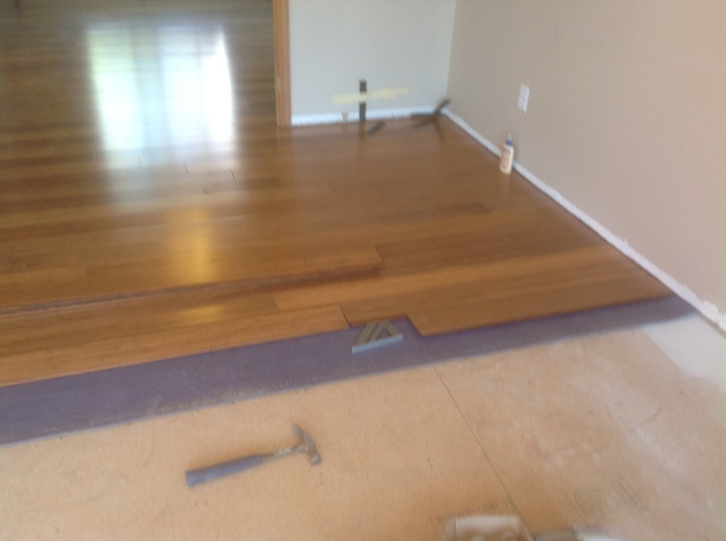 Completed bamboo floor installation in Gresham, Oregon by Bragg Construction
